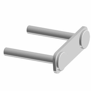 The Stud Plate M4 by Polaris is a 3D-rendered metal clevis pin featuring two parallel cylindrical rods on a flat plate with circular end caps—perfect for OEM Victory Polaris or Victory motorcycle parts.