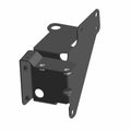 Black metal ABS mount bracket with multiple holes and angled design for rear motorcycle fitment.
