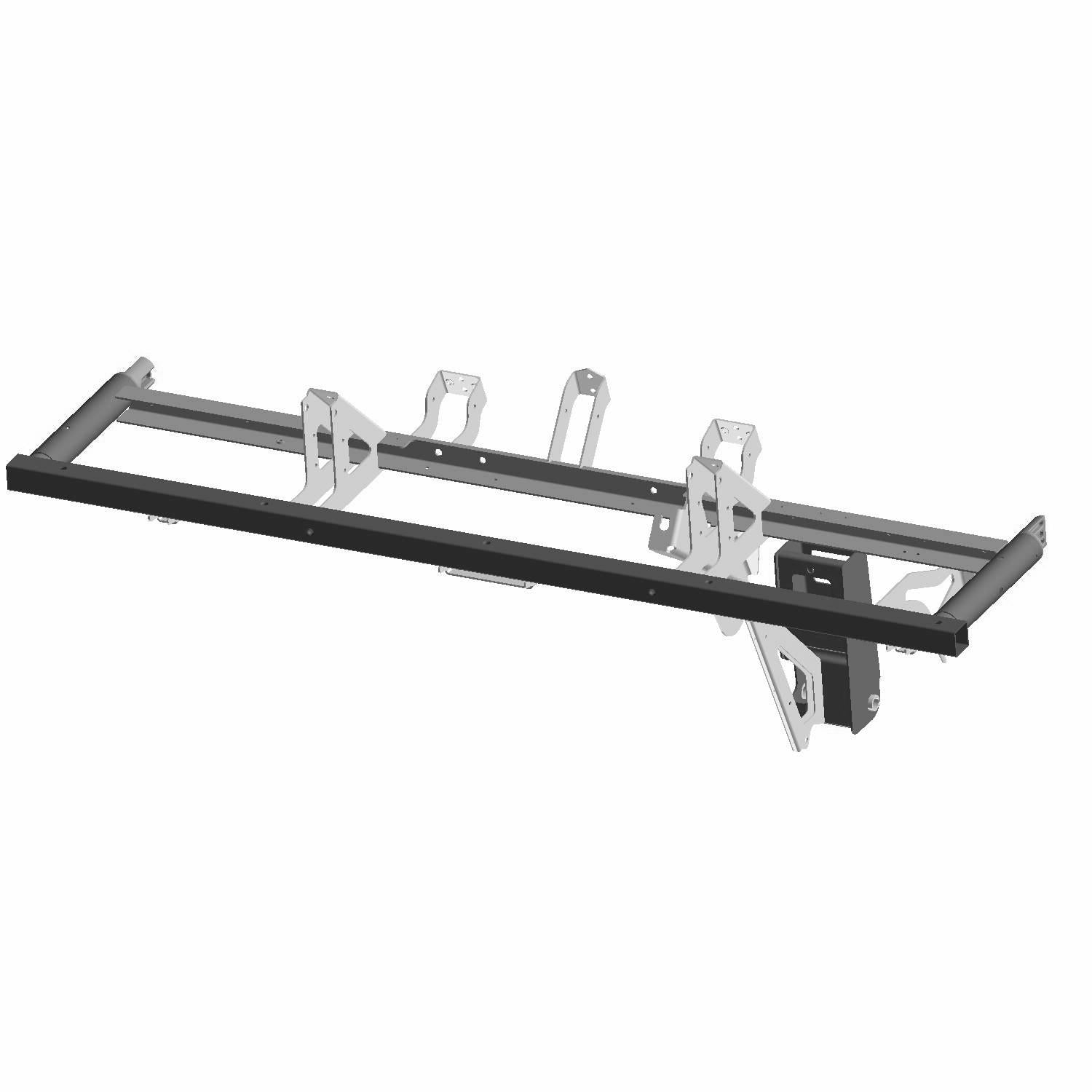 Black metal front support cab frame for Polaris Ranger, rectangular with mounting brackets and gear rack.