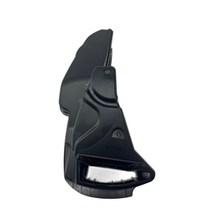 A contoured black plastic Airbox by Polaris, featuring a textured surface and multiple screw holes, is shown against a white background.