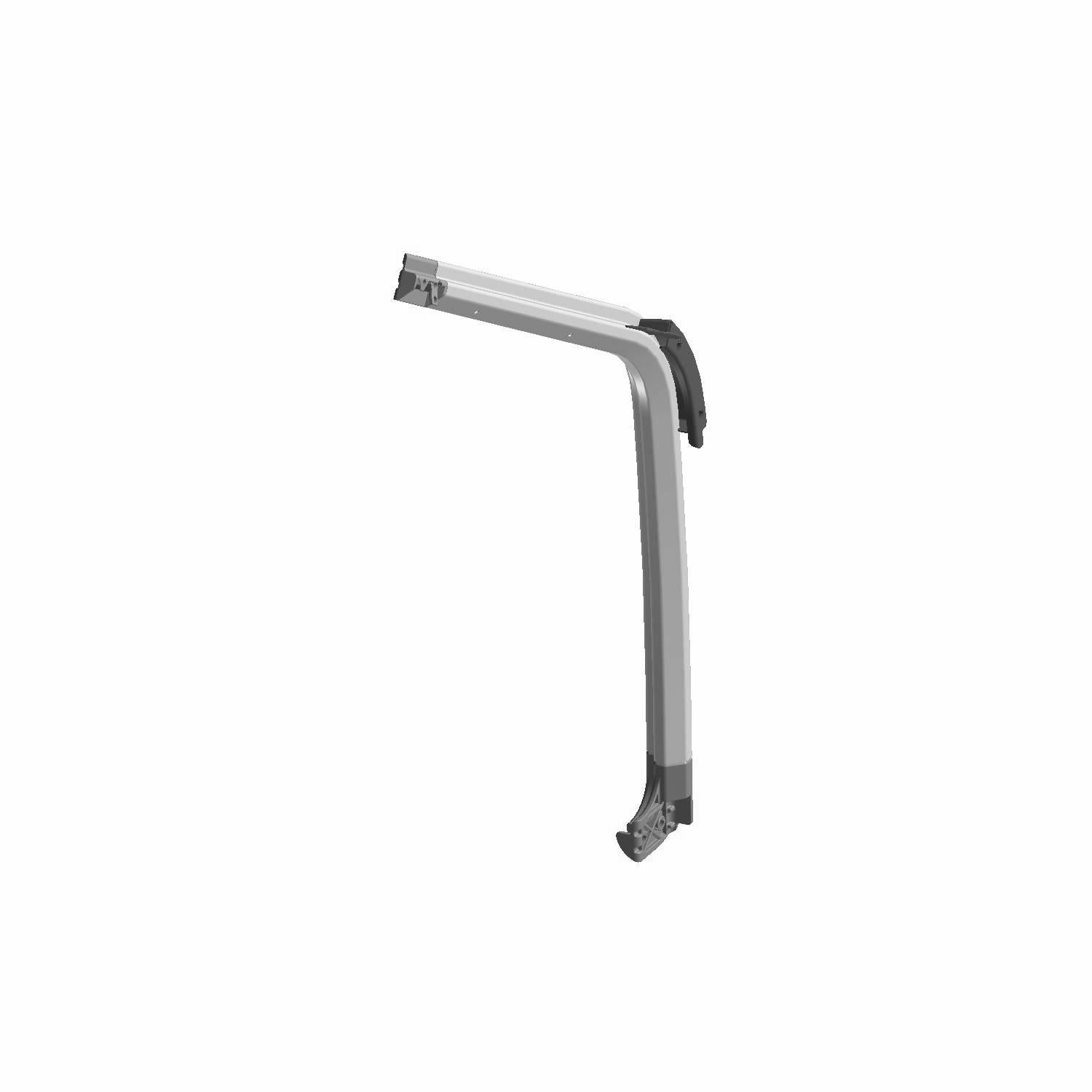 Silver metal front cab frame weld with black plastic end caps designed for Polaris UTVs.