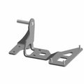Black metal pedal mount bracket with multiple holes and a cylindrical pin for Polaris UTVs.