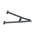 Matte black metal front lower A-arm with triangular frame and mounting points for Polaris UTV.