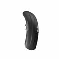 Matte black curved motorcycle front fender with mounting hardware visible on the inner side.