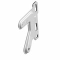 Silver metal fuse block bracket with multiple mounting holes and a flat, angled design.