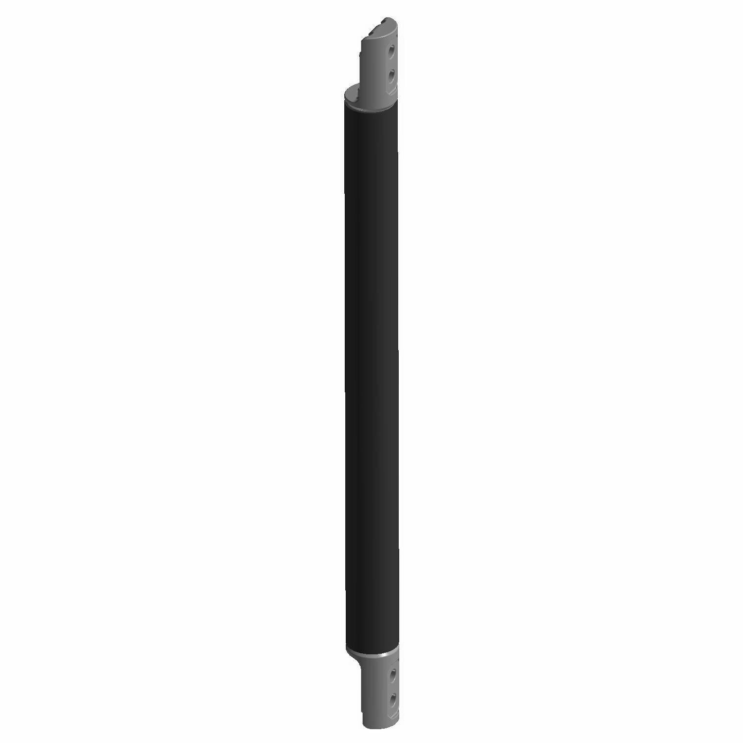 Black cylindrical brace with silver metal mounting brackets on each end.
