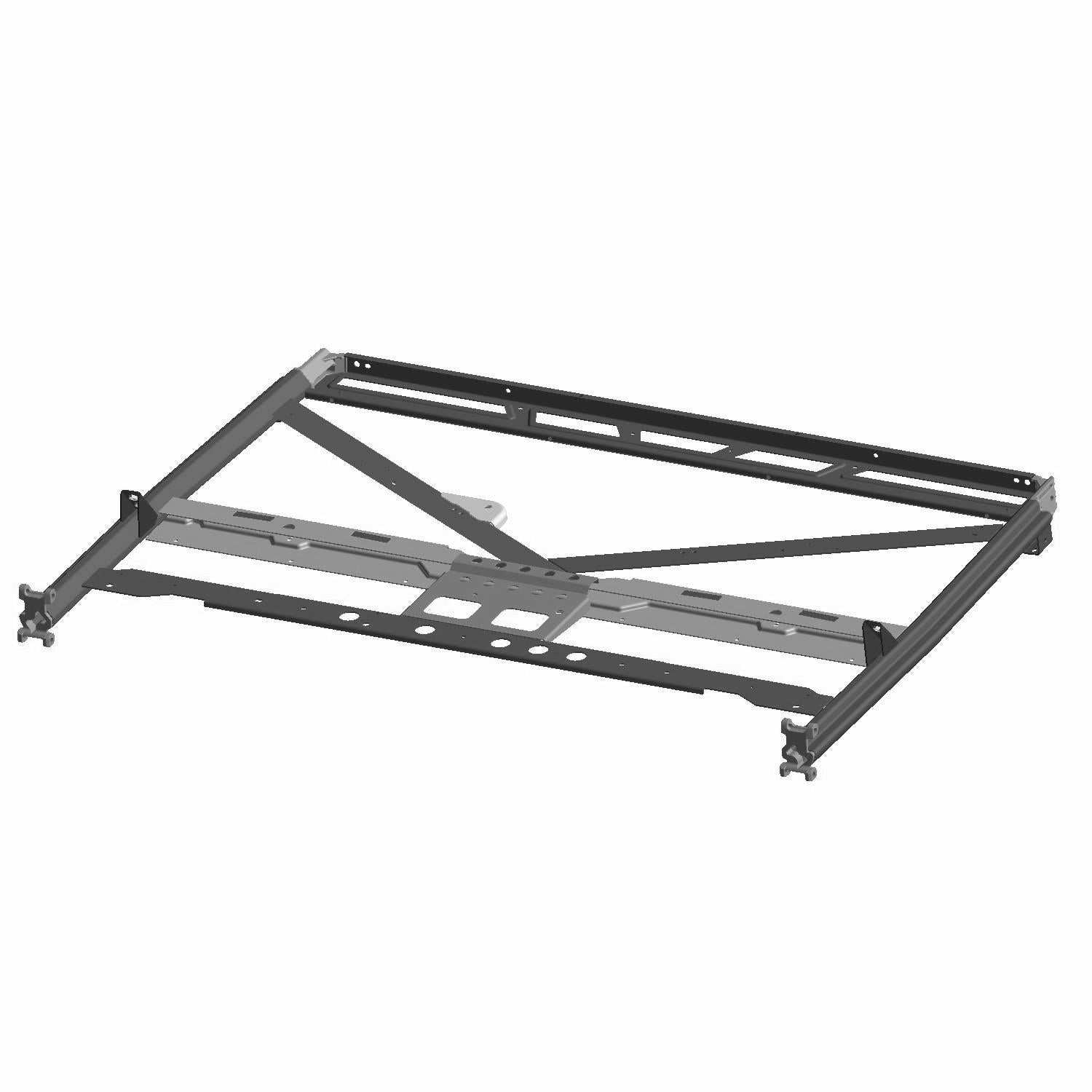 Matte black welded steel rear cab frame with cross braces for Polaris UTV.