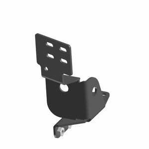 Black ABS plastic bracket with multiple mounting holes and angled design for motorcycle fitment.