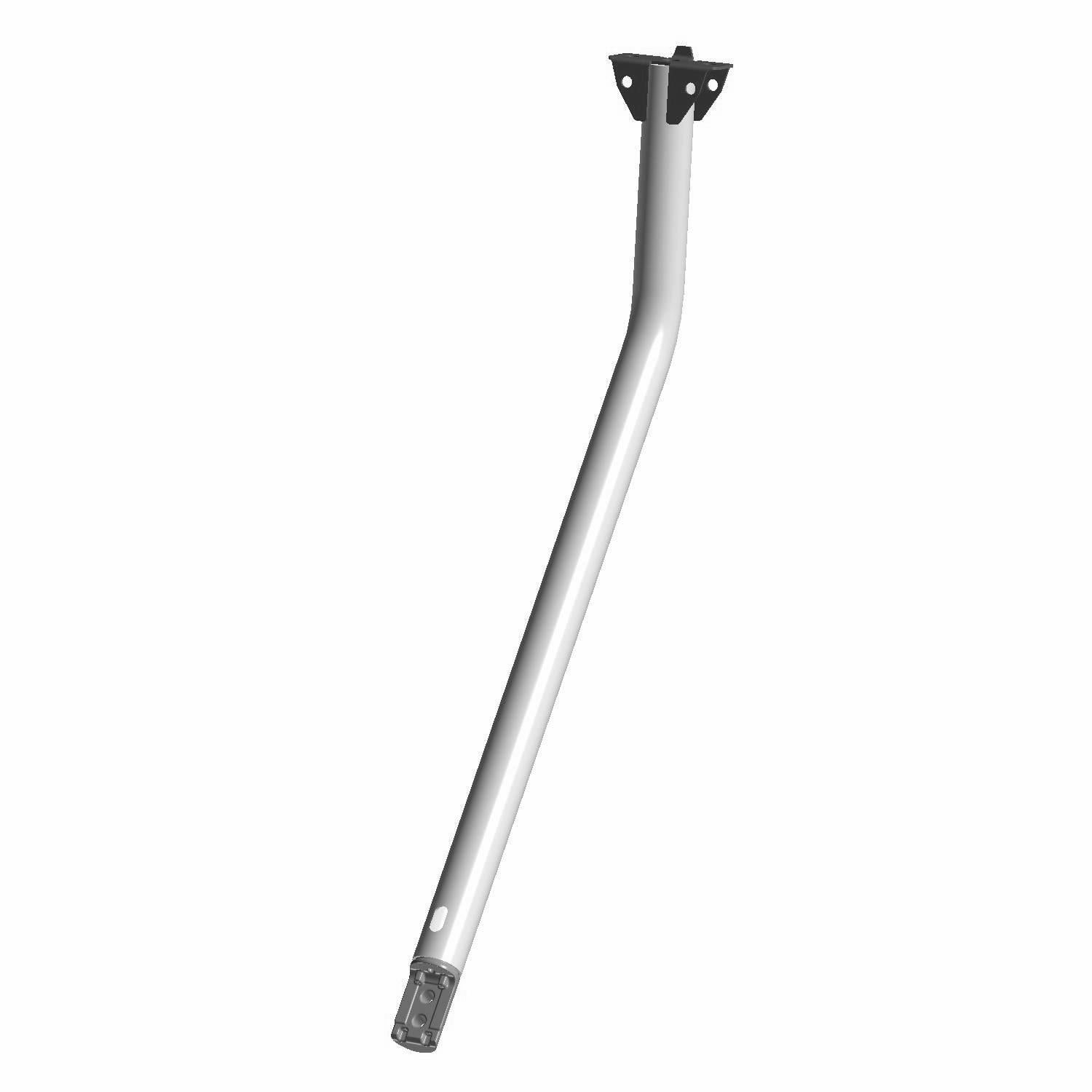Silver metal cab frame section with angled design and mounting brackets on both ends.