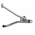 Silver-gray metal front upper A-arm suspension component with mounting points and tubular construction.