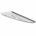 Flat black left floorboard for Victory motorcycle with multiple mounting holes and contoured edges.