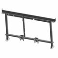 Black welded steel frame cargo box support with mounting brackets and angled base feet.