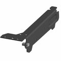 Black metal tailgate support bracket with multiple mounting holes and welded construction.