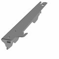 Gray metal tailgate support bracket with mounting holes and a bent tab for Polaris UTVs, right side.