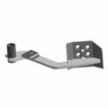 Black metal brake pedal with mounting holes and cylindrical pivot for Polaris UTVs.