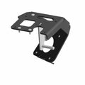Black metal pedal EPS combo mount bracket with multiple bolt holes and a silver pin attachment.