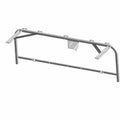 Gray metal cab and seat base frame with angled support brackets and mounting points designed for Polaris UTV models.