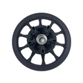 A black, round Drive Pulley 71T W/Bearing [Incl. 6] by Polaris with seven spokes and a central bearing, viewed from above on a white background. Perfect as an OEM replacement or for Victory motorcycle parts.