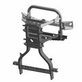 Black metal front main frame weld mount with reinforced brackets and mounting holes for Polaris UTV.