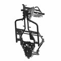 Matte black metal main frame weld for Polaris UTV with reinforced mounting points and tubular structure.