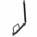 Black metal rear cab frame weld mount with angular design and mounting brackets.