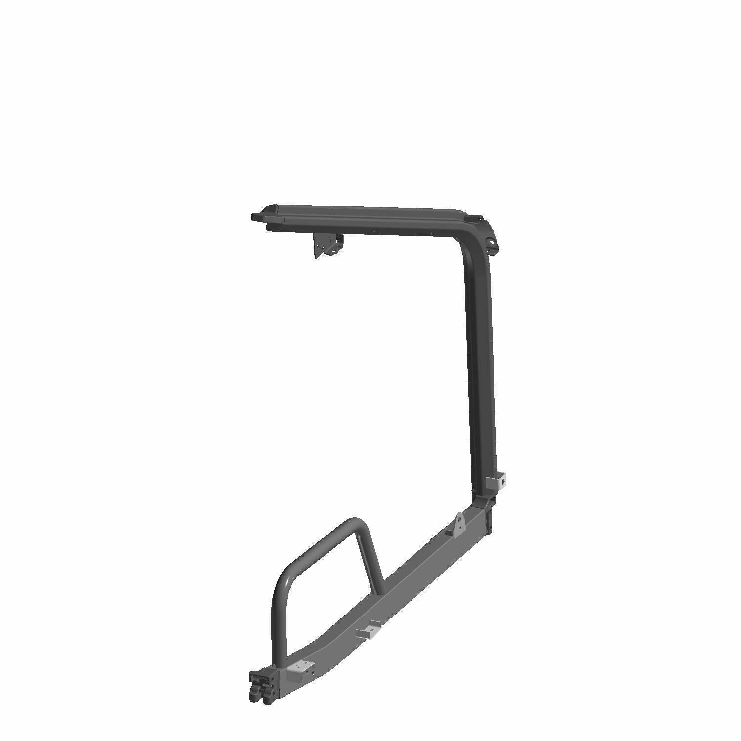 Black metal cab frame weld with angled design for front right mounting on Polaris Ranger UTV.