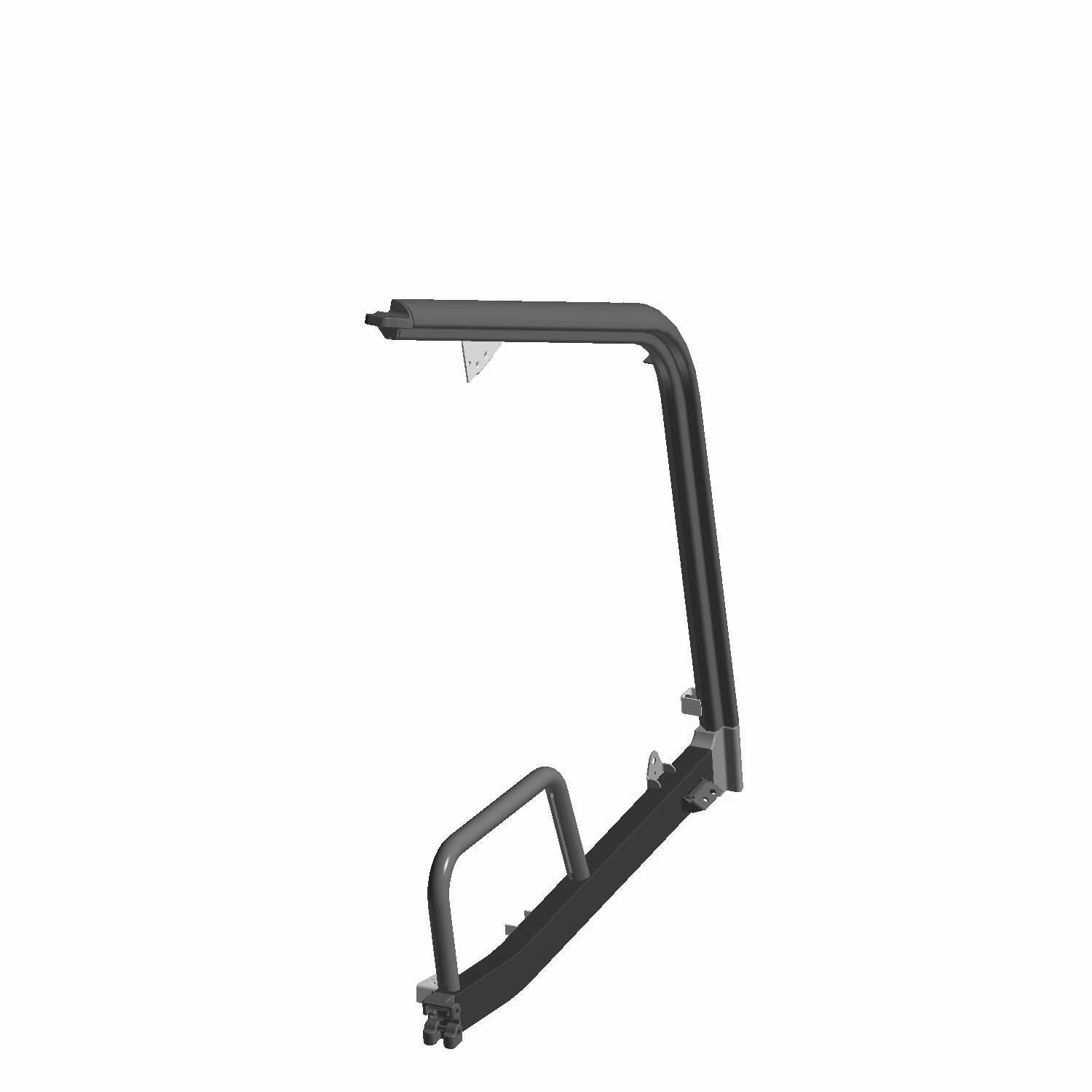 Black metal front cab frame weld mount for left side, designed for Polaris Ranger UTVs.