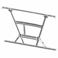 Black metal short box support frame with angled braces and multiple mounting holes.