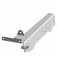 Gray metal tailgate support bracket with mounting holes and reinforced welded design.