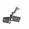 Matte black metal brake pedal with perforated foot pads and a mounting arm for Polaris UTVs.