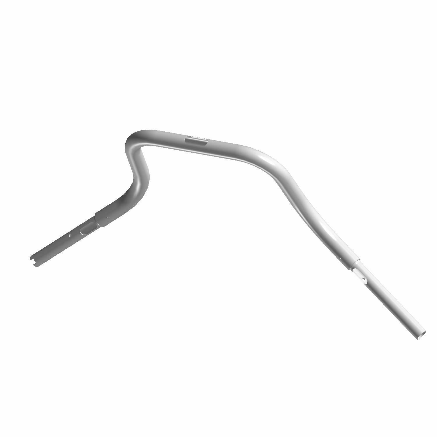 Curved metal Handlebar Cruiser Black by Polaris with multiple bends and two open ends, suitable as an OEM part or Weld-Handlebar Cruise on an Indian motorcycle, shown isolated on a white background.