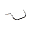 Chrome motorcycle handlebars with a polished finish and slight upward bend.