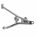 Silver metal front upper left A-arm suspension component with tubular and reinforced bracket design.