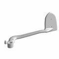 Polished silver metal brake pedal lever with mounting plate and clamp end.