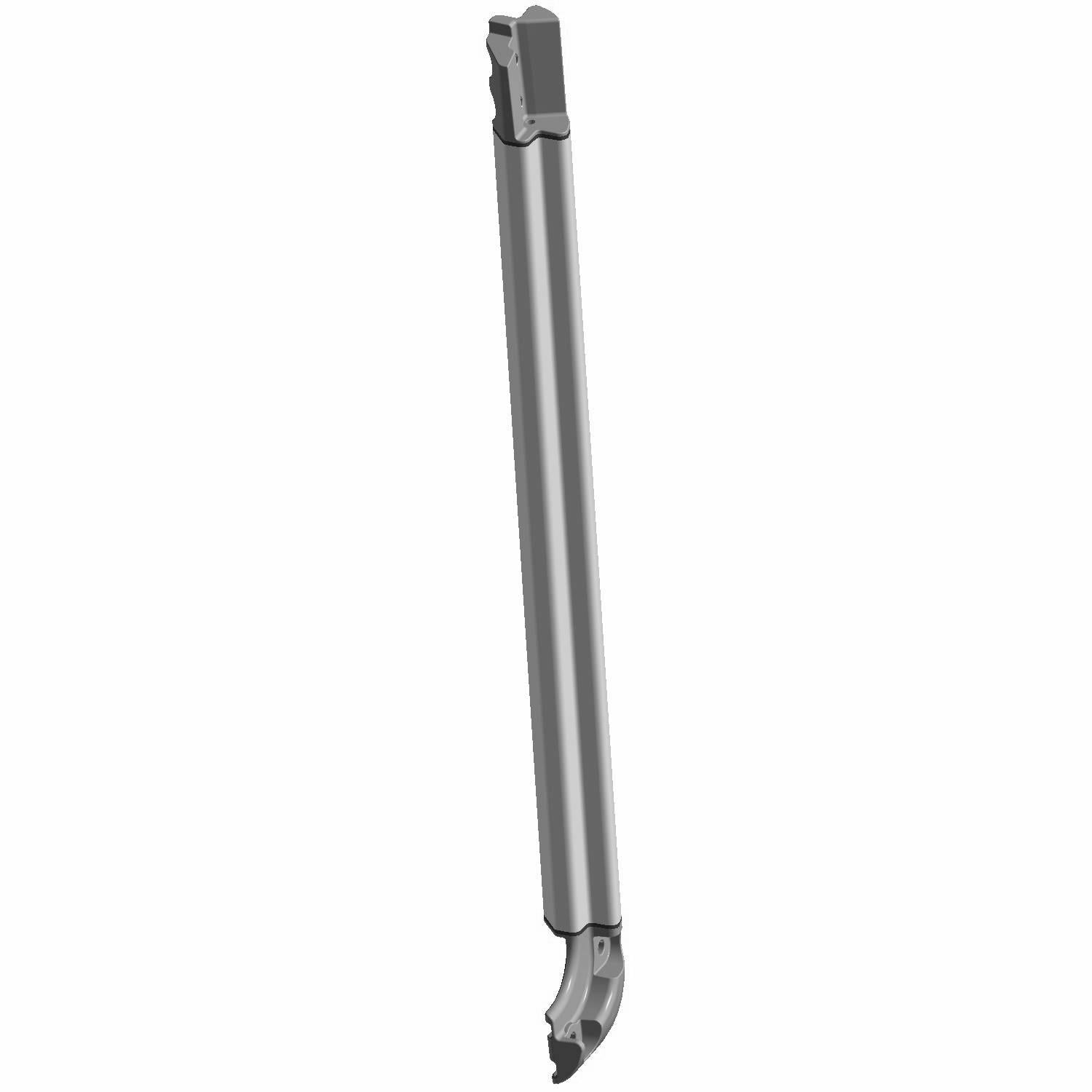 Matte gray metal rear cab frame weld mat for left side with mounting brackets.