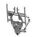 Matte black welded rear main frame with multiple mounting points for Polaris UTVs.