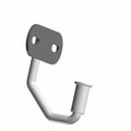 Matte black metal rear striker with angled hook and mounting plate featuring two square holes.