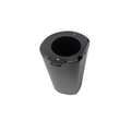 Matte black cylindrical fork tube cover with a hollow center and three small screws on top.