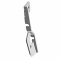 Light gray metal dual cable retainer bracket with mounting holes and angled design.