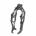 Black welded steel main frame for Indian FTR 1200 motorcycle with multiple mounting points.