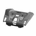 Matte black welded front bumper with angular design and vented grille sections for Polaris Ranger UTV.