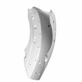 Glossy black curved rear motorcycle fender with multiple mounting holes and smooth finish.