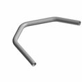 Black metal highway crash bar with angled tubular design for motorcycle protection.