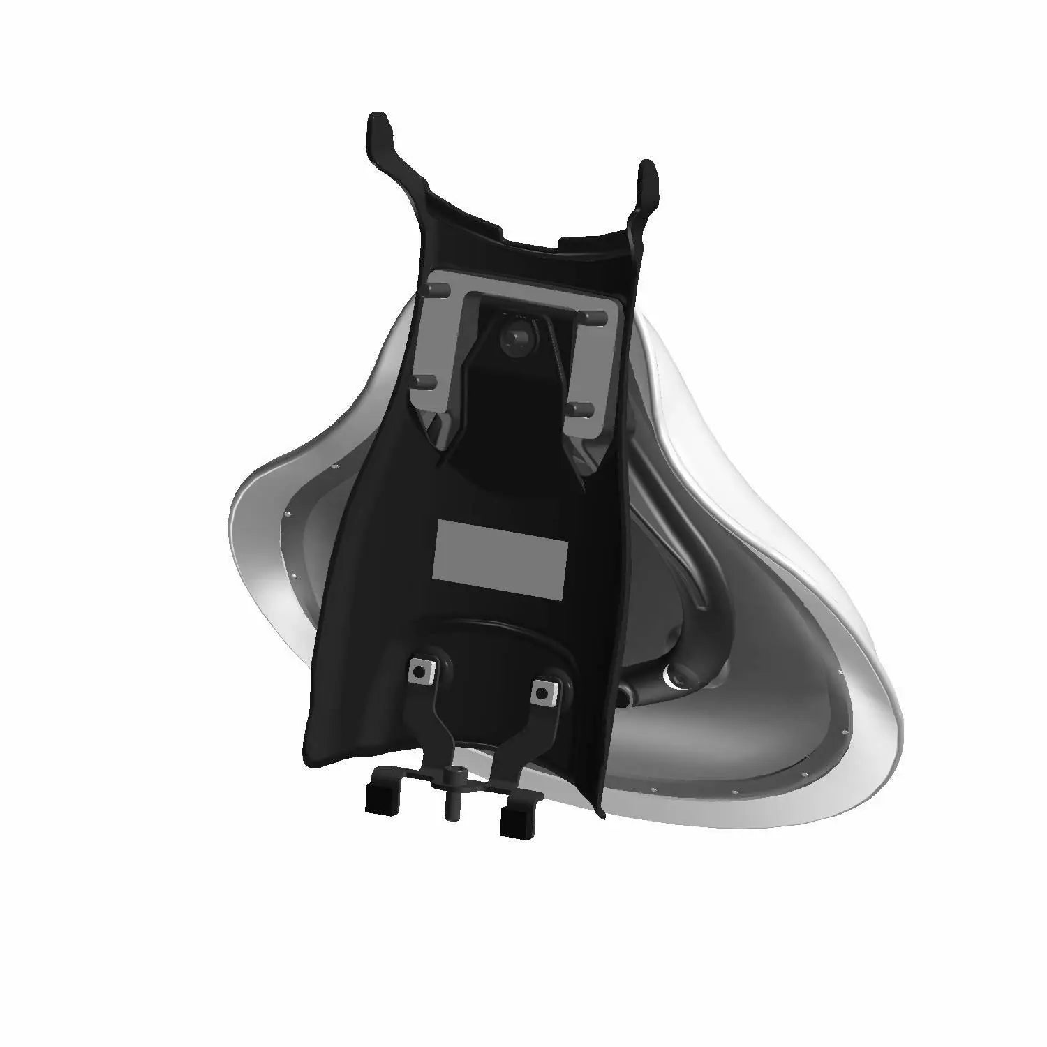 Brown vinyl motorcycle seat with contoured shape and black mounting hardware.