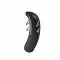 Black trimmed front motorcycle fender with integrated mounting brackets and smooth curved design.
