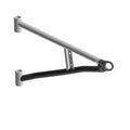 Matte gray and black metal front lower left A-arm with mounting points for Polaris UTV suspension system.