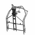 Matte black front main frame section with tubular steel construction for Polaris RZR XP 4 models.