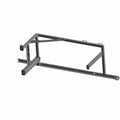 Black metal frame with welded joints and mounting brackets for Polaris UTV seat base replacement.