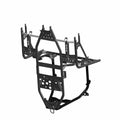 Matte black metal main frame weld with multiple mounting points for Polaris RZR UTVs.