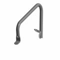 Gray metal front bolster bar mat with curved tubular design and mounting brackets.